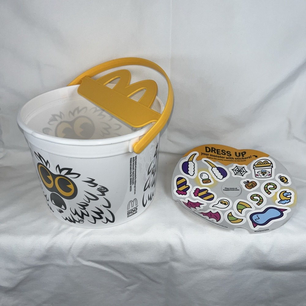 NEW! 2024 McDonald's‎ Happy Meal White BOO BUCKET w Stickers